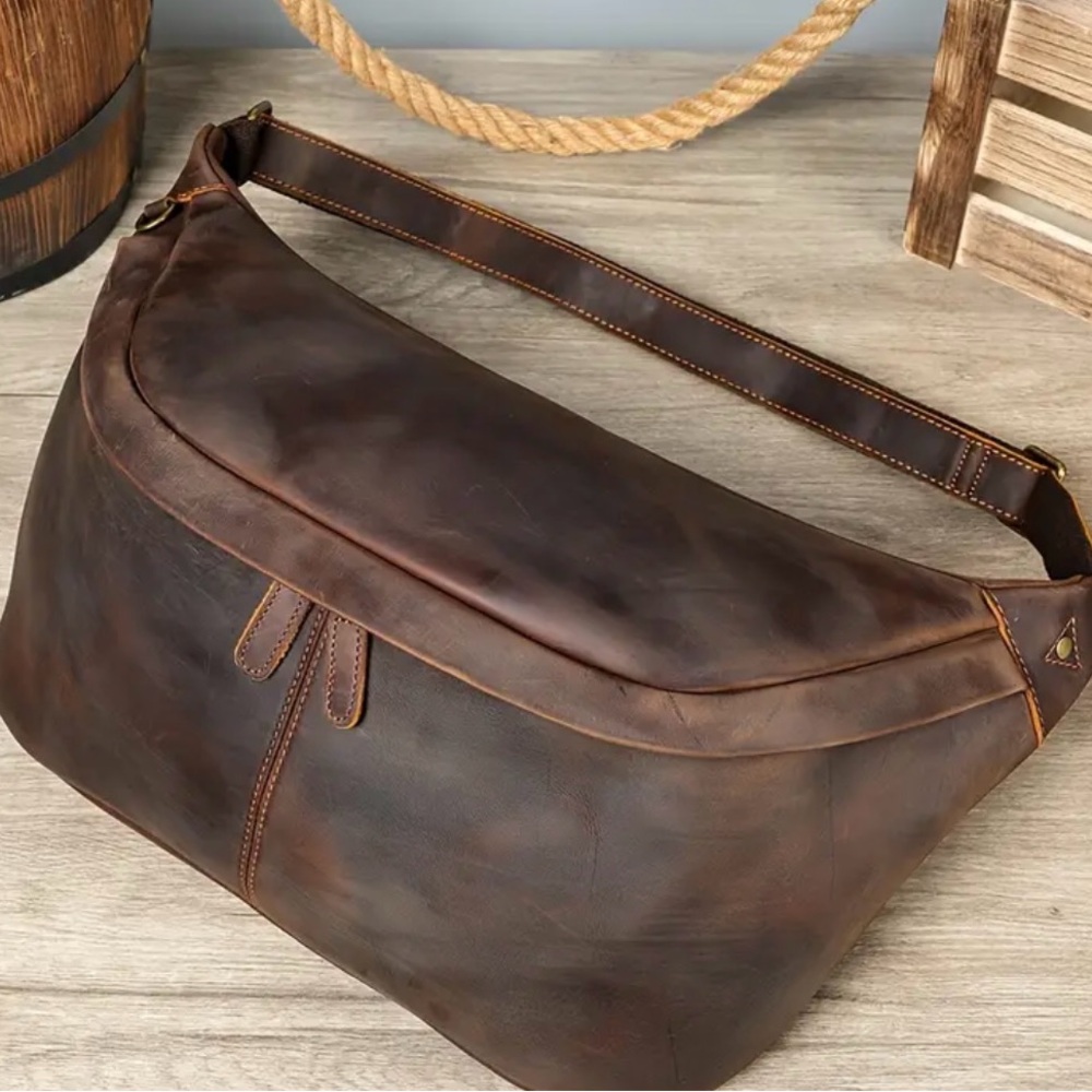 Brown Leather Sling Bag - Picture 6 of 10